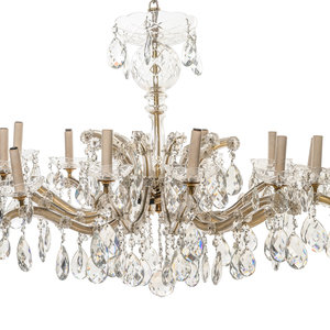 Appraisal: A Cut Glass Twelve-Light Chandelier th Century Height x diameter