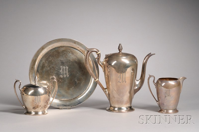 Appraisal: Four-piece Watson Sterling Coffee Set monogrammed approx troy oz