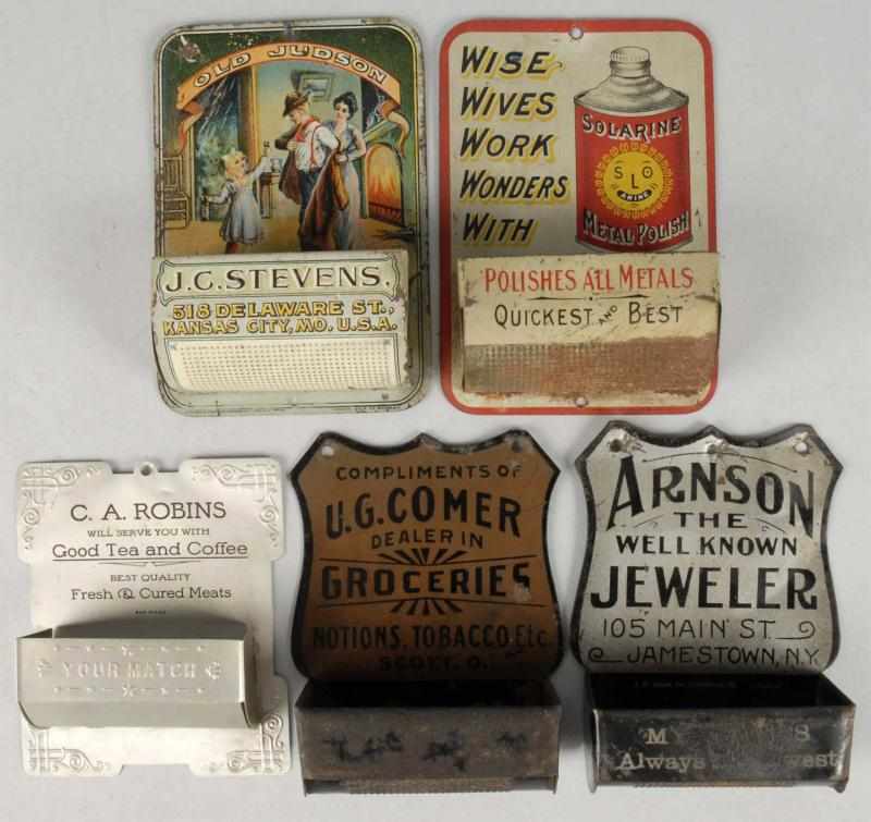 Appraisal: Lot of Early Tin Advertising Wall Matches Condition Very Good