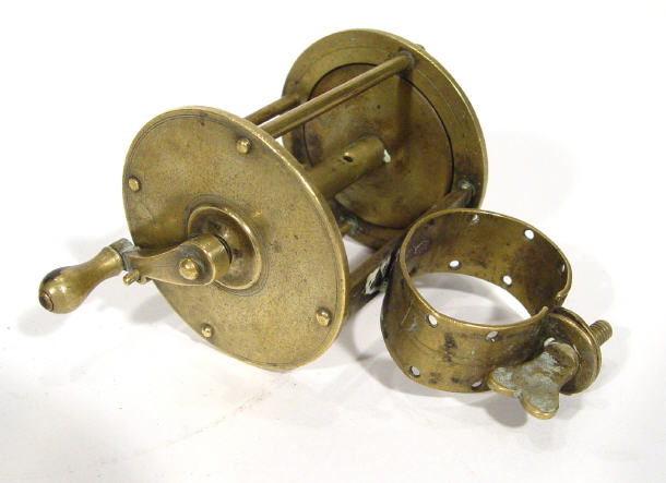 Appraisal: Early brass Caged fishing reel cm diameter