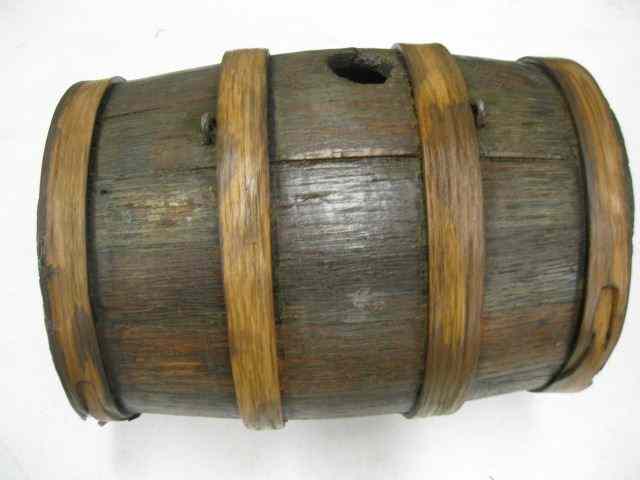 Appraisal: Oak Black Powder Keg barrel form '' x ''