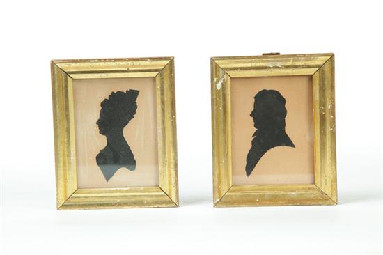 Appraisal: PAIR OF SILHOUETTES American early th century Cutouts of a