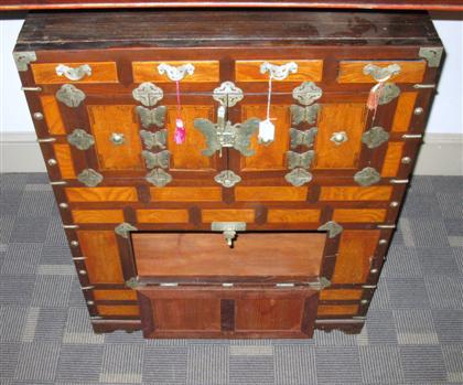 Appraisal: Good Korean hardwood chest early th century Of tall rectangular