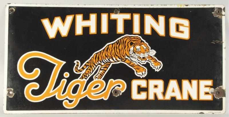 Appraisal: Porcelain Whiting Tiger Crane Sign Description Some porcelain losses around