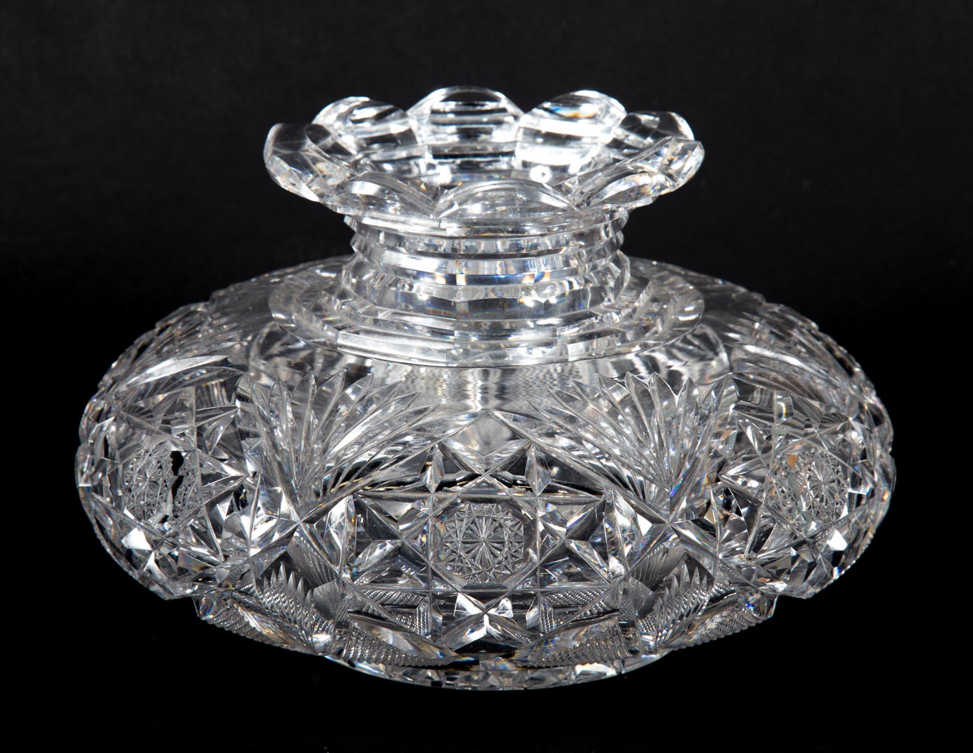 Appraisal: Hawkes cut crystal vase first half- th century Brilliant star