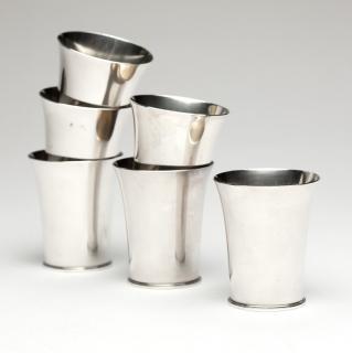 Appraisal: Six sterling silver tumblers Georg Jensen Mid- th century each