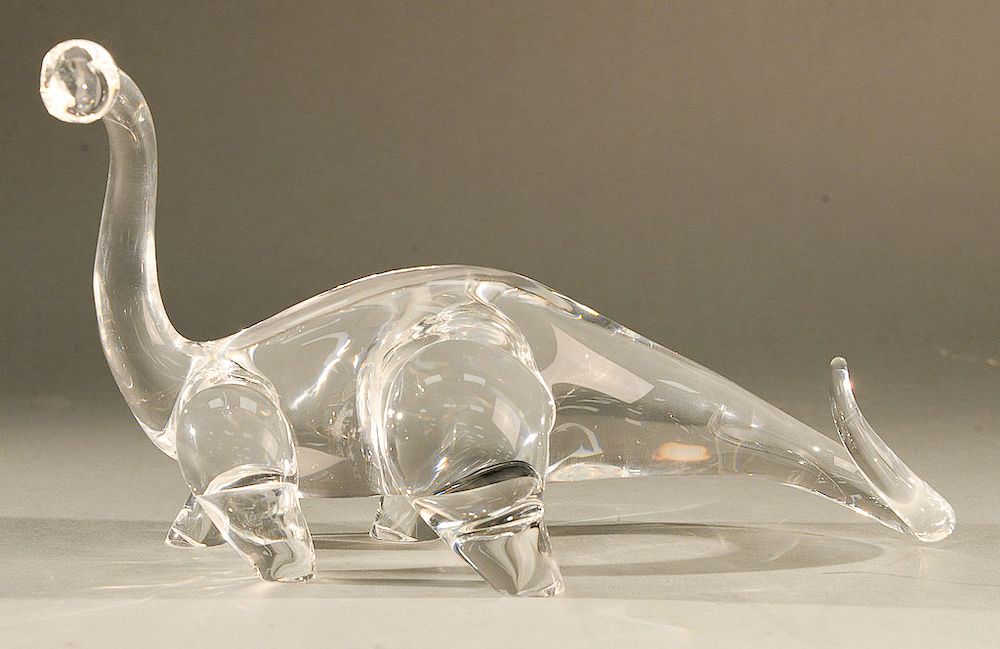 Appraisal: Steuben glass dinosaur crystal sculpture in standing pose designed by