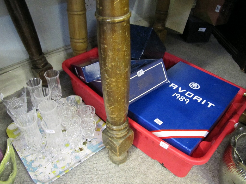 Appraisal: Tray and a box of assorted glassware