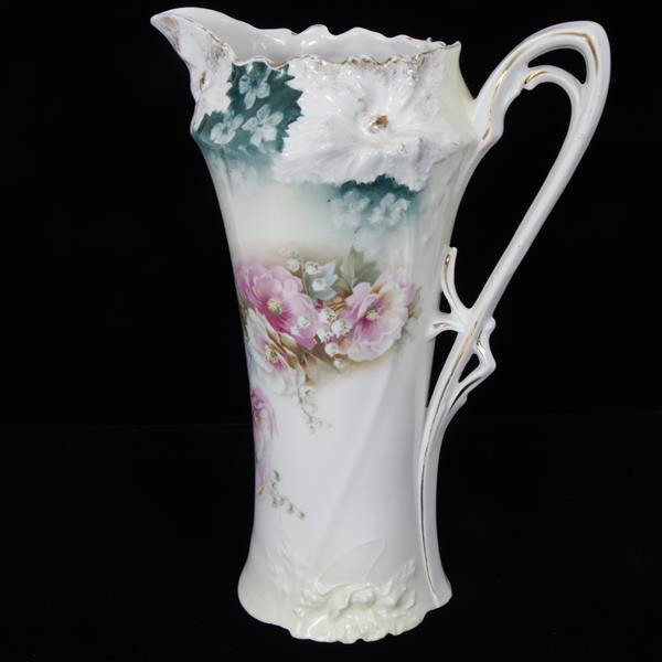 Appraisal: R S Prussia Porcelain Tankard Pitcher Marked on base Some