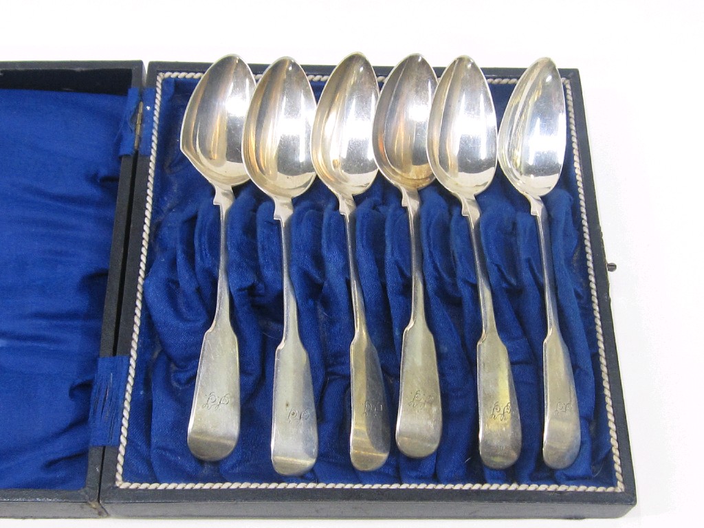 Appraisal: Cased set of Victorian silver spoons Glasgow