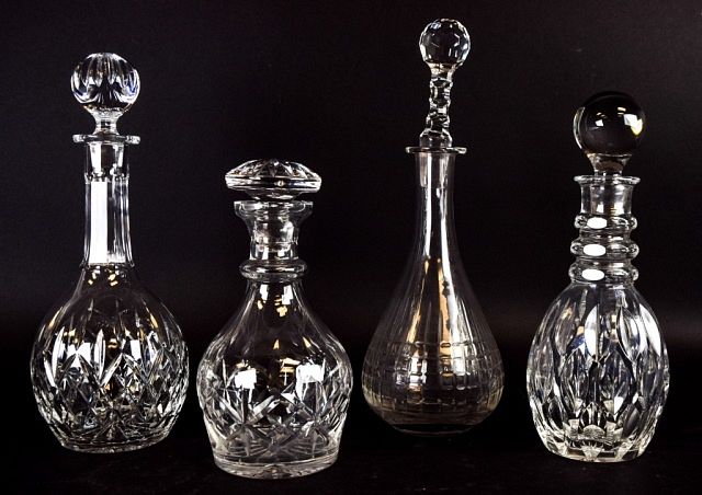 Appraisal: Crystal Decanters H H H H Tallest signed Wedgwood Inner