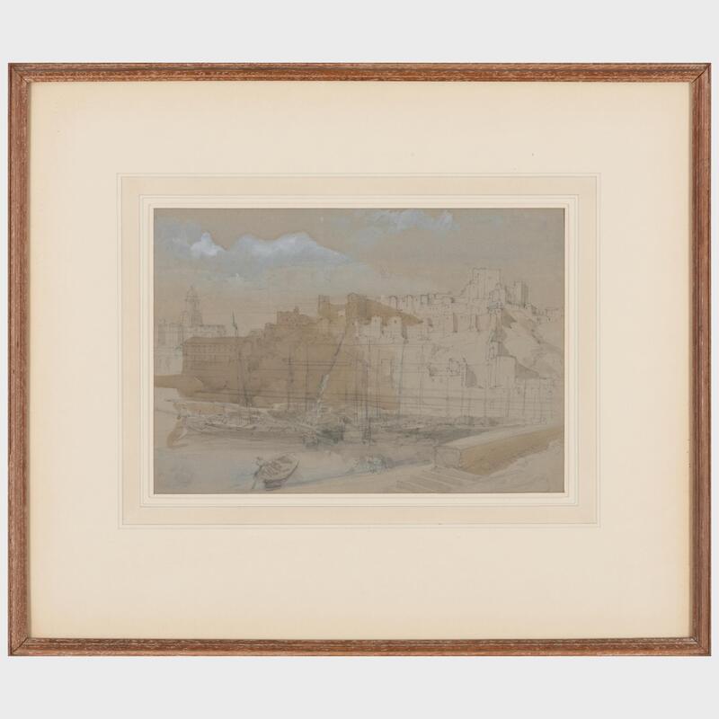 Appraisal: David Roberts - The Alcazar from the Mole Malaga Pencil