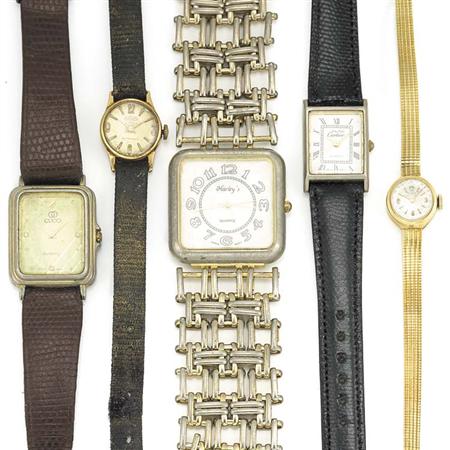 Appraisal: Group of Metal Wristwatches and Gold-Filled Cigarette Lighter Estimate -