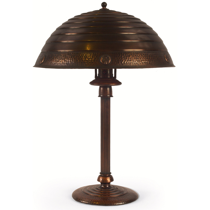 Appraisal: Old Mission Kopperkraft table lamp hammered copper shade and base