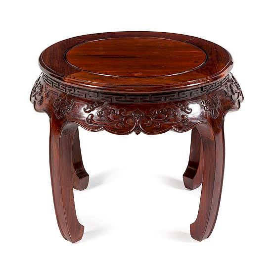 Appraisal: A Rosewood Side Table Height inches A Rosewood Side Table