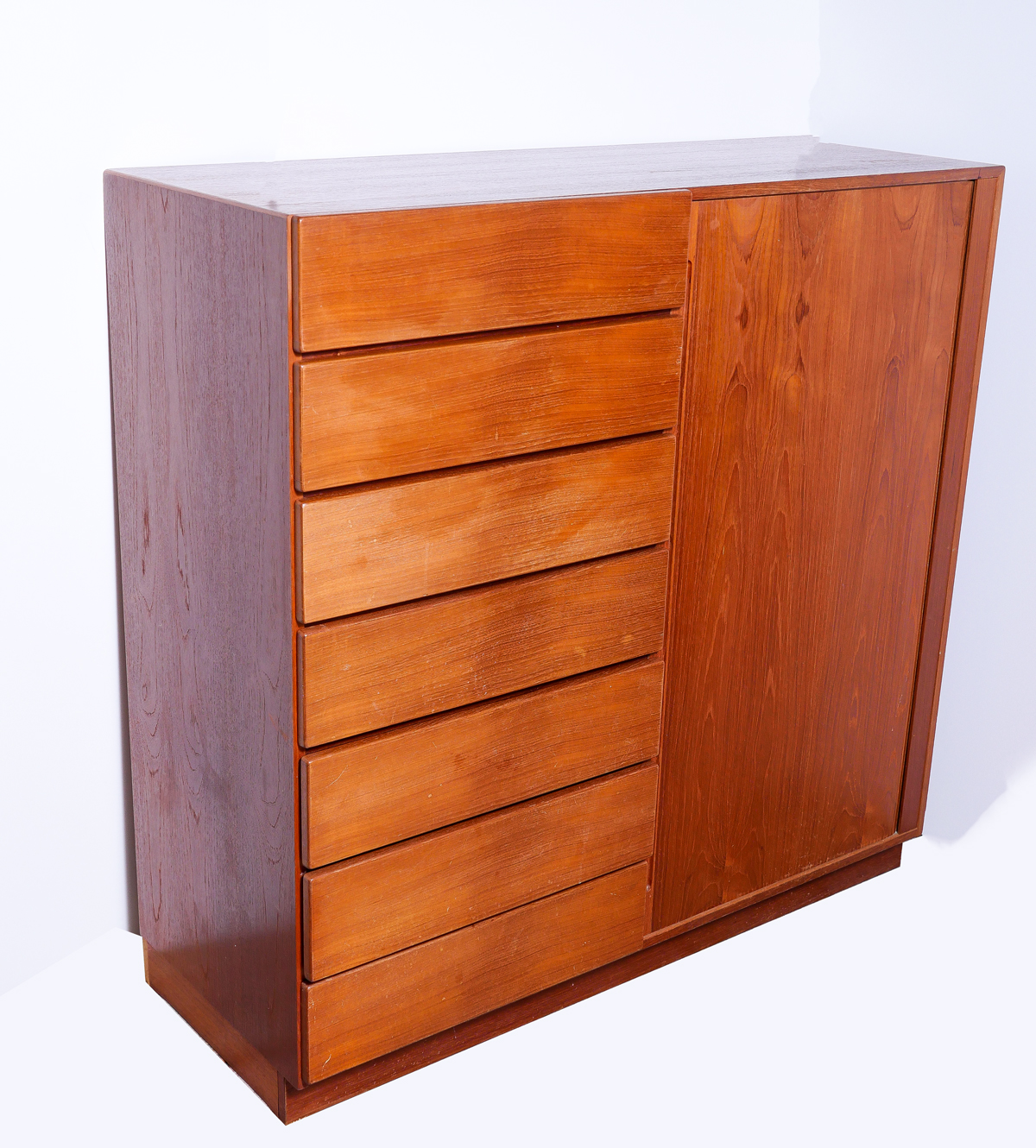 Appraisal: DANISH MODERN WARDROBE Danish wardrobe with drawers and a vertical