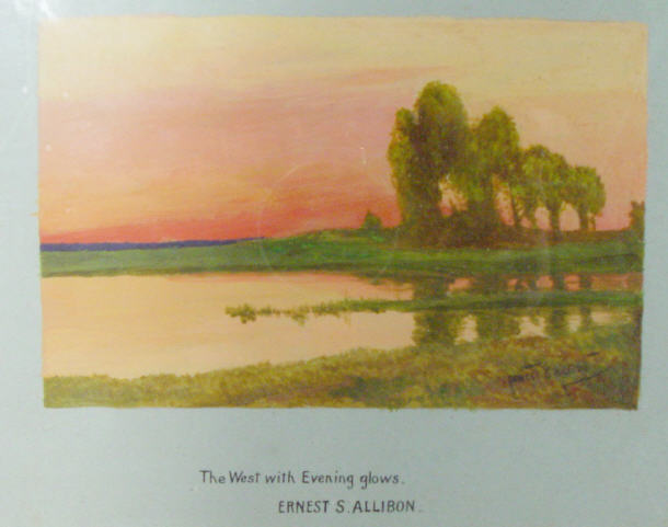 Appraisal: Ernest S Allibon - Three watercolours two of sunset landscapes