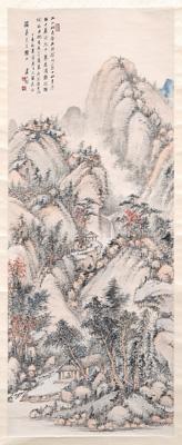 Appraisal: Chinese hanging scroll ink and color on paper paper mounting