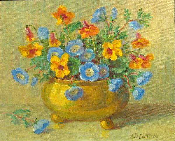 Appraisal: Alice Brown Chittenden American - Flowers in a brass bowl