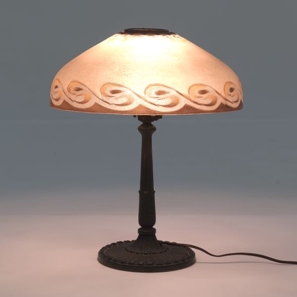 Appraisal: PITTSBURGH P L B G CO REVERSE PAINTED LAMP x