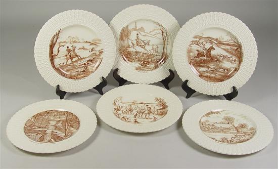 Appraisal: Royal Cauldon English Dinnerware Six service plates with sepia transferware