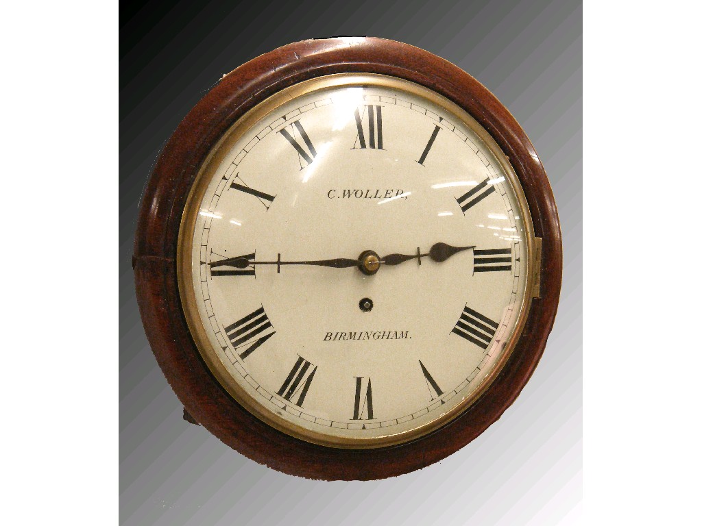 Appraisal: Good mahogany single fusee convex wall dial signed C Wooler