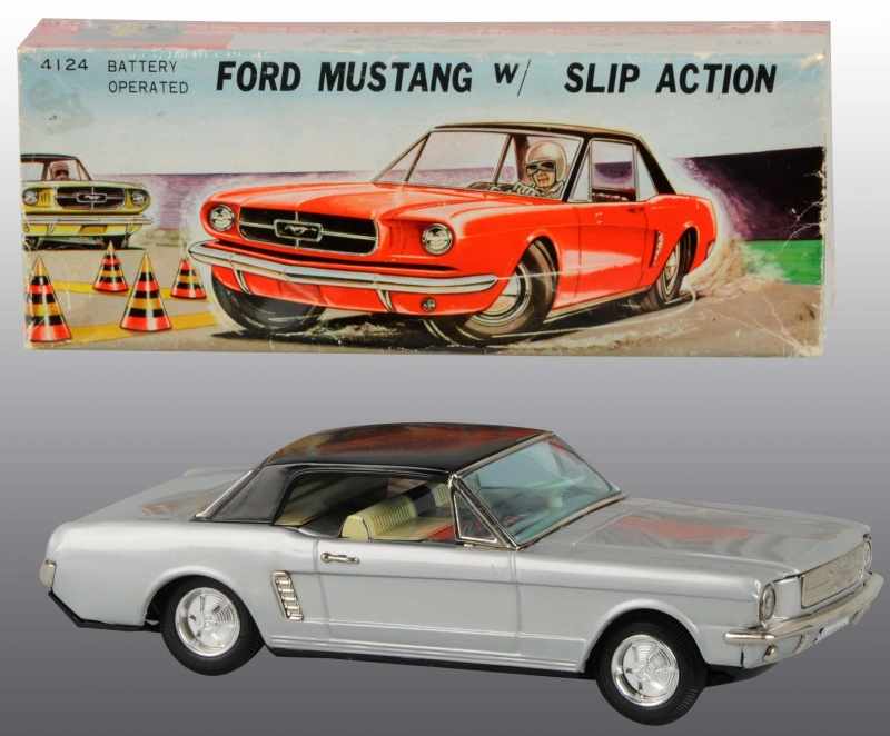 Appraisal: Tin Litho Ford Mustang Battery-Op Toy Description Japanese Working Includes