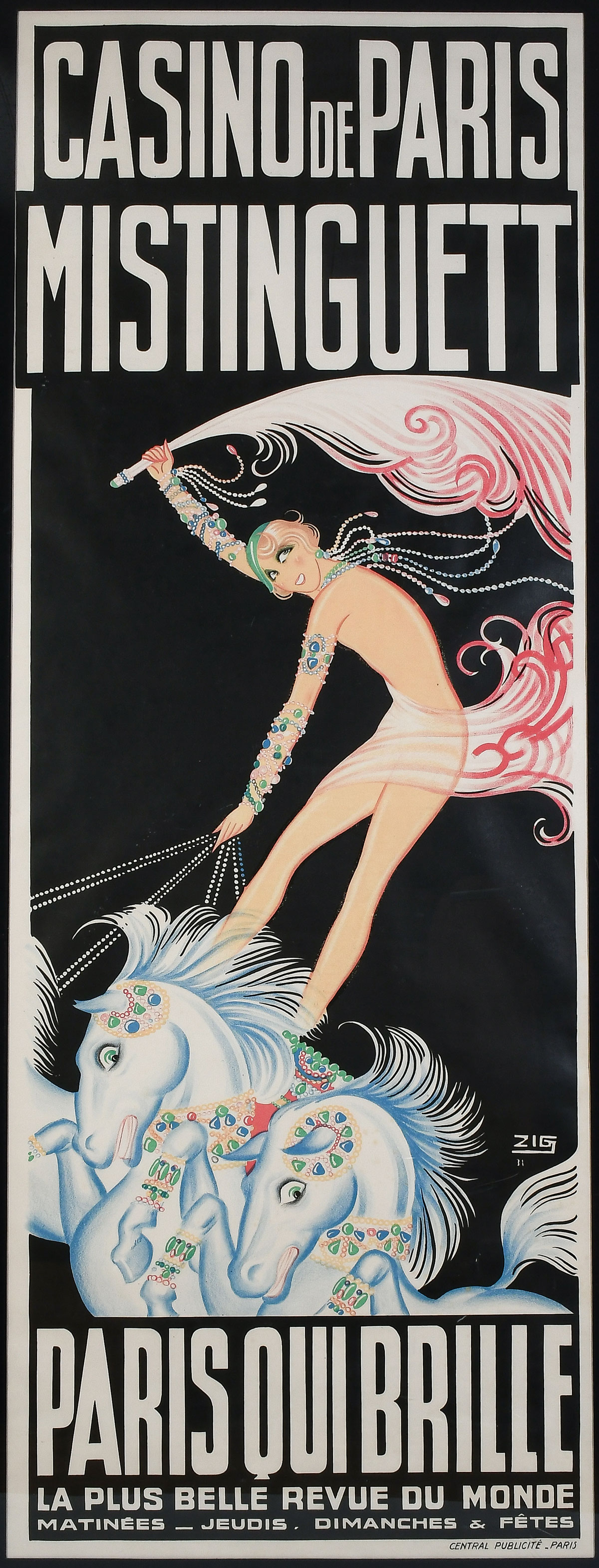 Appraisal: HUGE LOUIS GAUDIN CASINO DE PARIS MISTINGUETT POSTER Art Deco