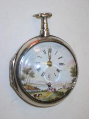 Appraisal: A SILVER PAIR CASE VERGE POCKET WATCH by Jos Barker