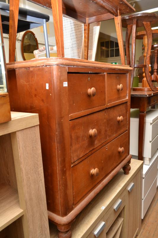 Appraisal: A VICTORIAN KAURI PINE CHEST OF FOUR DRAWERS A VICTORIAN