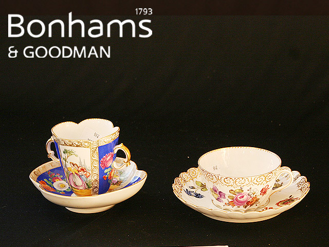 Appraisal: A Helena Wolfsohn cabinet cup and saucer decorated with alternate