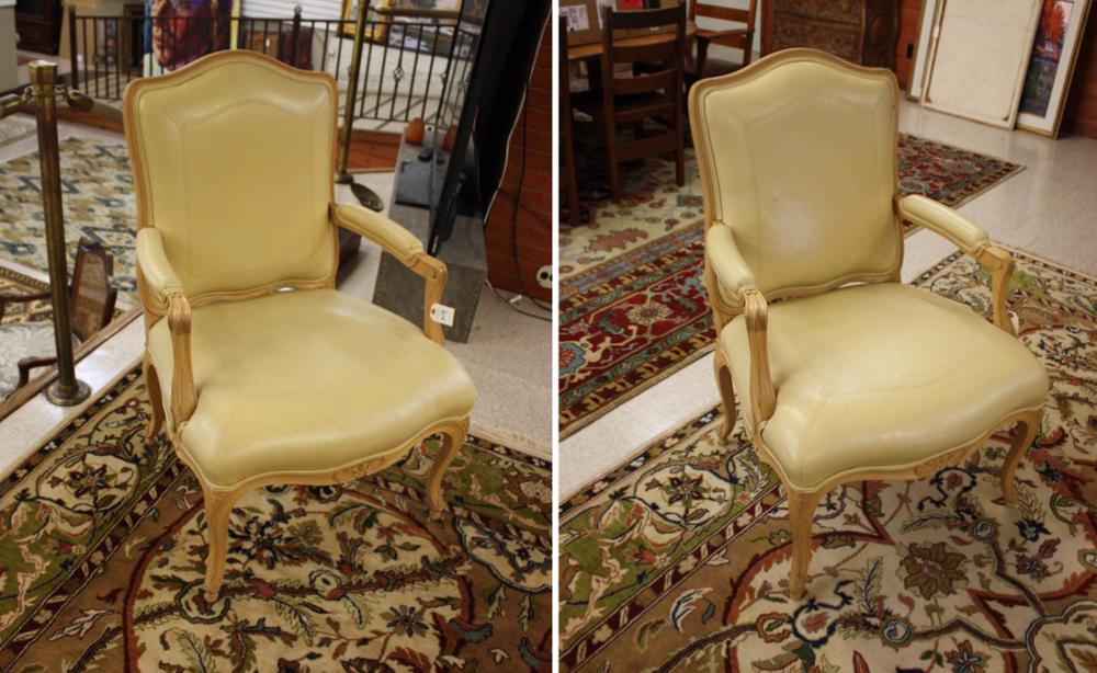 Appraisal: PAIR OF LOUIS XV STYLE FAUTEUILS Sally Sirkin Lewis design