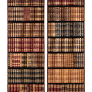 Appraisal: A Pair of Faux Book Wall Panels Each height x