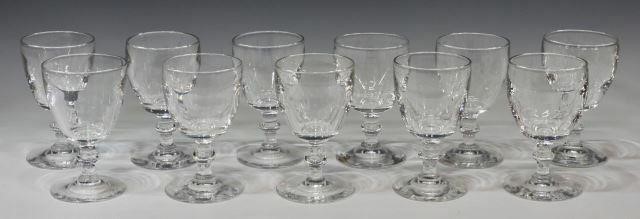 Appraisal: lot of Steuben colorless leaded art glass claret wine goblets