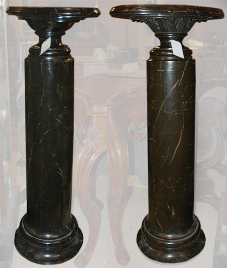 Appraisal: Pair of Neoclassical Style Faux Marble Painted Pedestals Estimate -