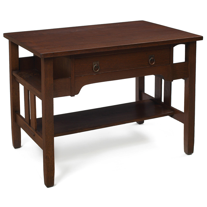 Appraisal: Stickley Brothers library desk rectangular top over a single drawer