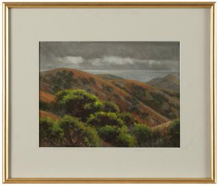 Appraisal: Glenna Hartmann ''Red Hills and Manzanita'' Santa Cruz Island signed