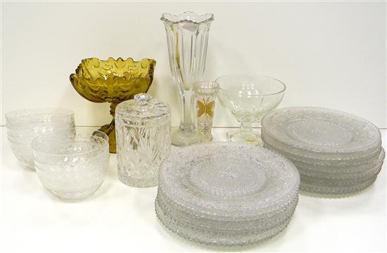 Appraisal: Group of glass including fifteen Lacy style plates seven finger