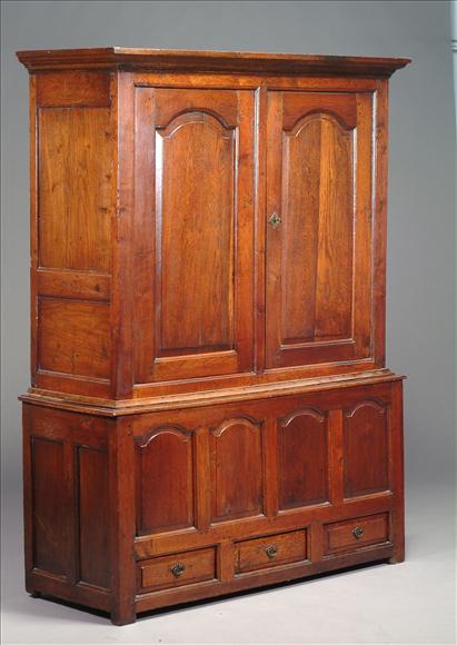 Appraisal: An oak press cupboard mid th century and later adapted