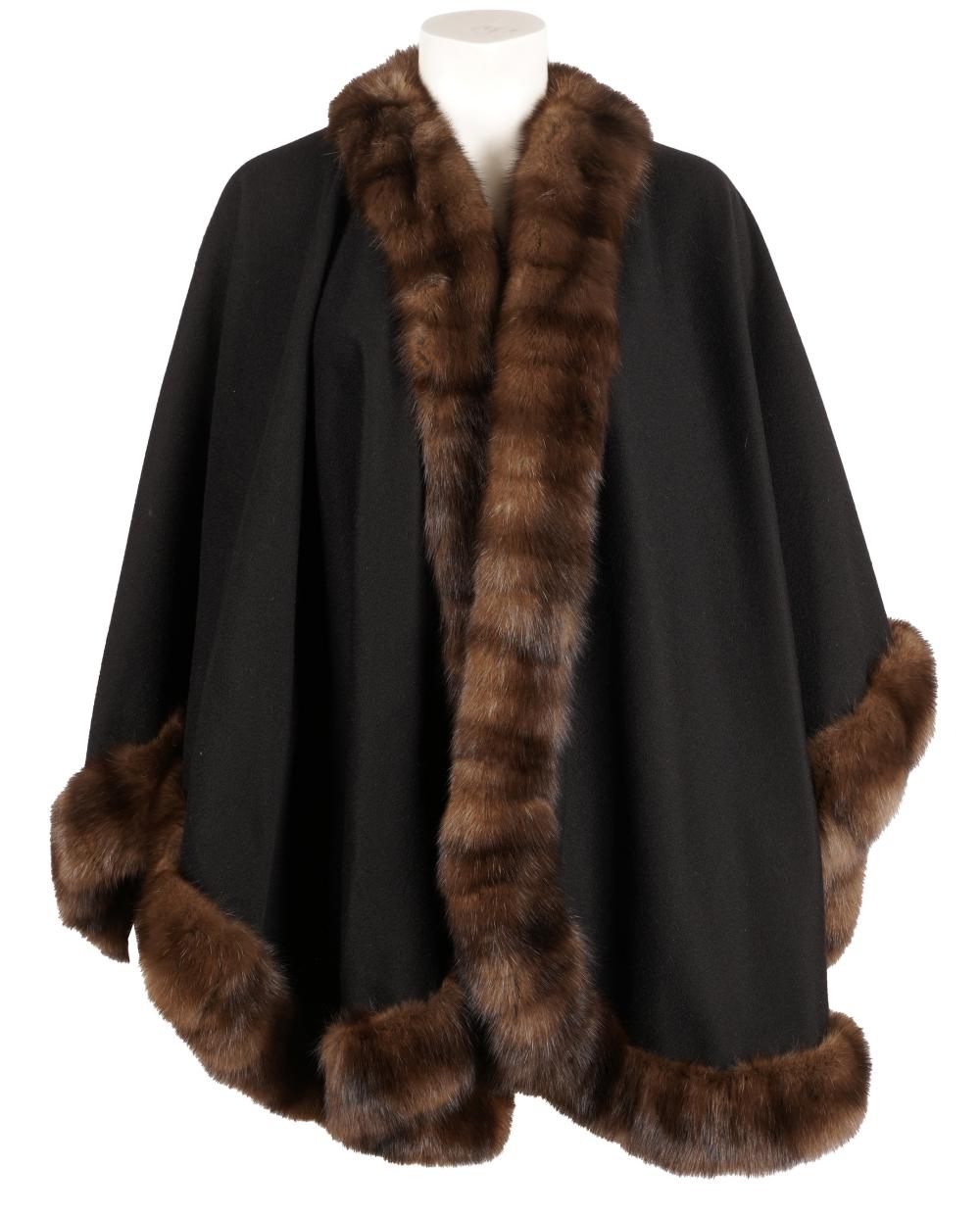 Appraisal: MINK-TRIMMED CASHMERE WRAPwith Alexandre New York label Condition