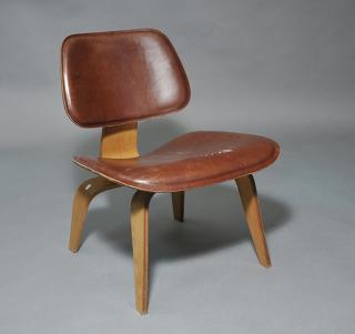 Appraisal: Charles Eames Herman Miller LCW lounge chair with leather labeled