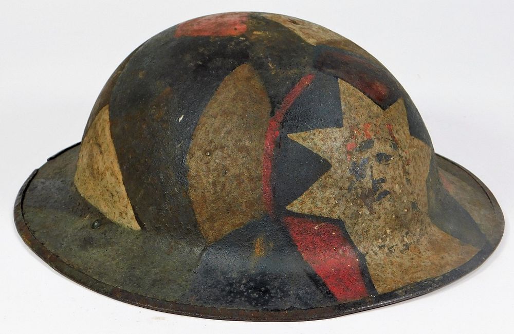 Appraisal: WWI th Infantry Division Painted Helmet United States C -