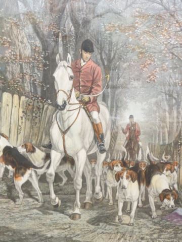 Appraisal: Fox Hunt Lithograph Morning going to cover after E A