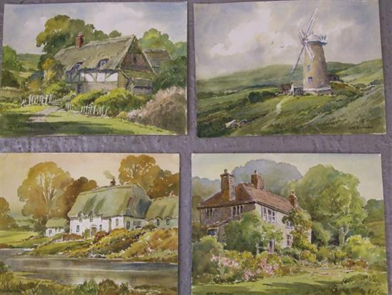 Appraisal: Keith Burtonshaw six watercolours unknown English Cottages and other buildings