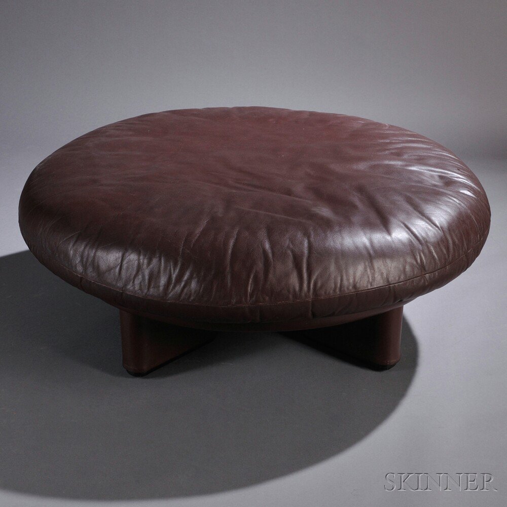 Appraisal: Vico Magistretti Maralunga Ottoman Leather Probably manufactured by Cassina Large