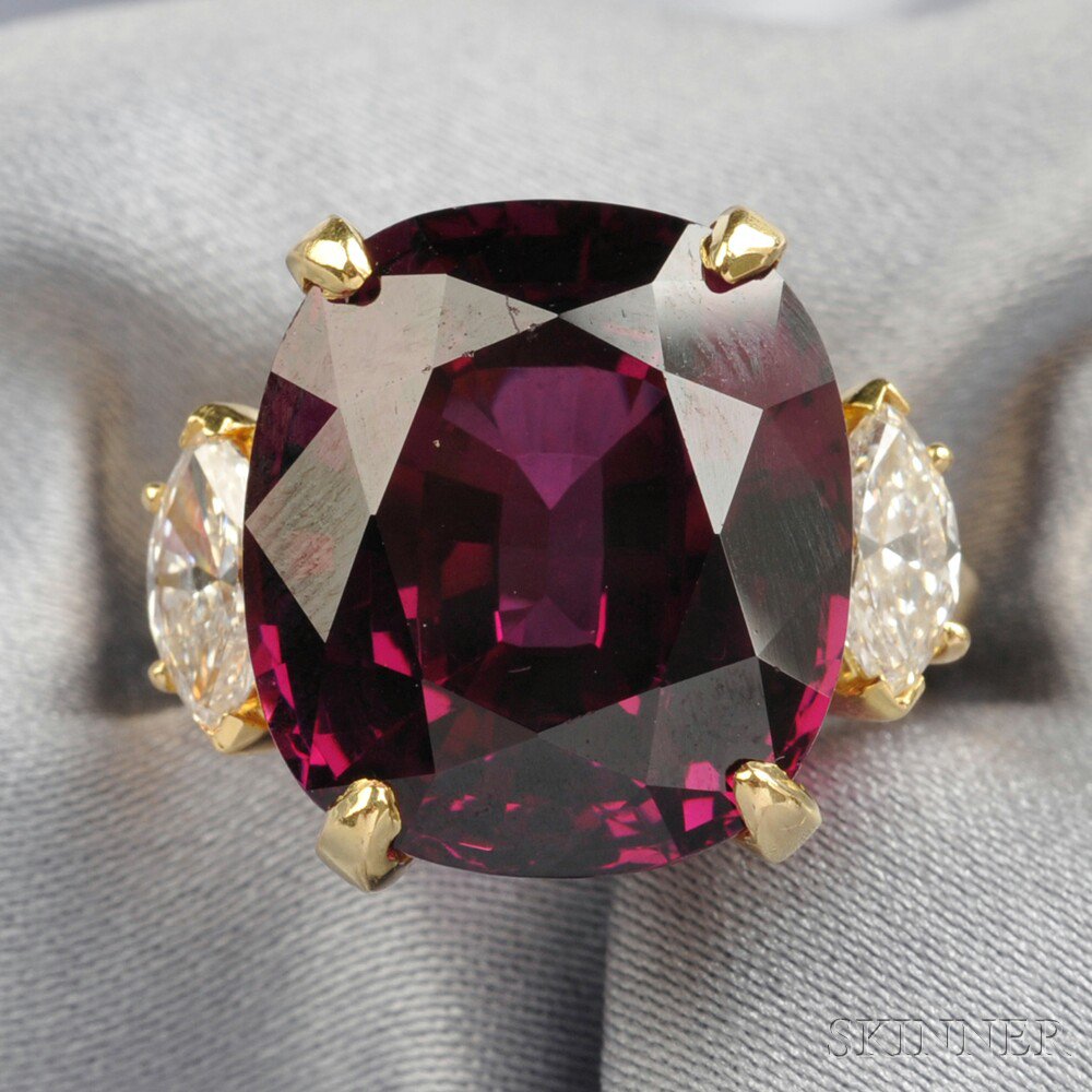 Appraisal: kt Gold Garnet and Diamond Ring Van Cleef Arpels set