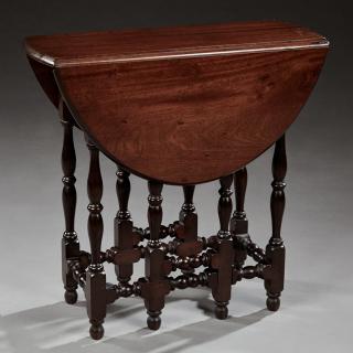 Appraisal: English William and Mary Style Carved Mahogany Dro English William