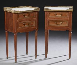 Appraisal: Pair of French Louis XVI Style Carved Mahogany Mar Pair