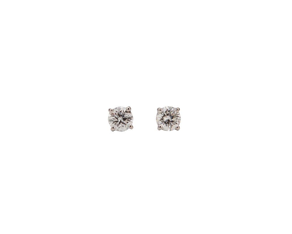 Appraisal: K Gold and Diamond Stud Earrings K Gold and Diamond