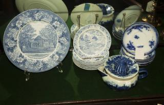 Appraisal: Pcs Blue and White China Staffordshire Plate Spode Dessert Plates